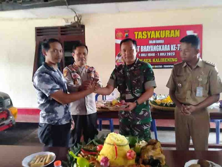 UCAPAN SELAMAT HARI BHAYANGKARA KE-77 DANRAMIL 06/ KALIBENING KEPADA POLSEK KALIBENING